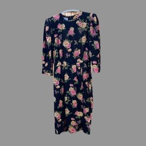 Vintage Black Floral Dress